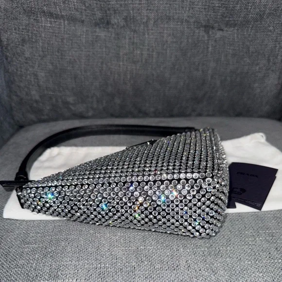 PRADA crystal Triangle shoulder bag - Picture 5 of 10